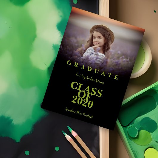 Graduate School Graduation Modern Photo Green Text