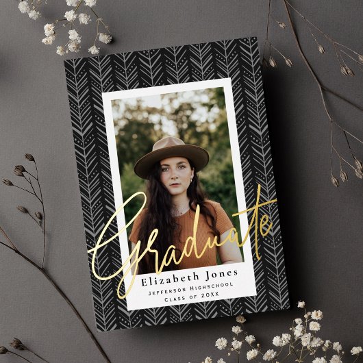 Graduate Script Afstudeerfoto Folie Uitnodiging