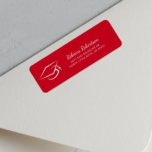 Graduate Script Minimalistisch Retouradres Etiket