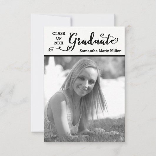Graduate Script Verticaal - 3x5 Grad aankondiging (Voorkant)