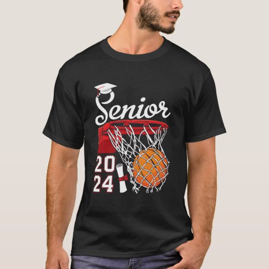 Graduate Senior Class 2024 Graduation Basketball P T-shirt (Voorkant)