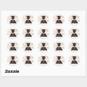 Graduate Silhouet Diploma Feest Confetti Ronde Sticker (Vel)