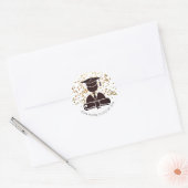 Graduate Silhouet Diploma Feest Confetti Ronde Sticker (Envelop)