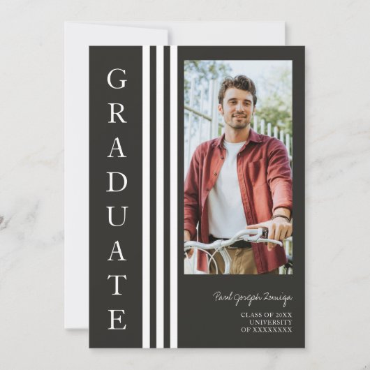 Graduate Simple Chic Trendy Script Photo Kaart (Voorkant)