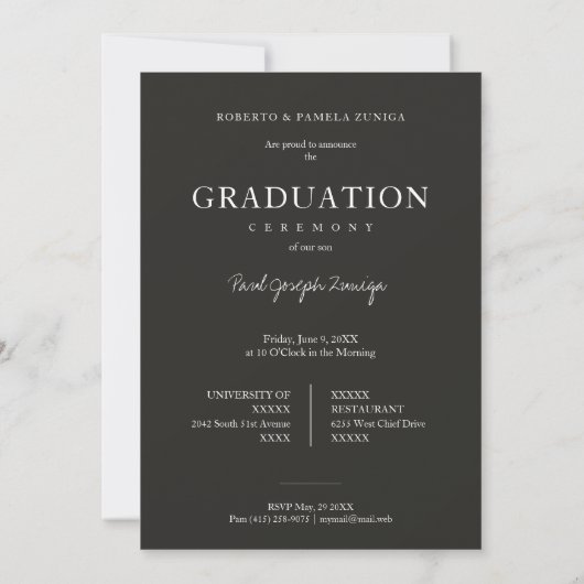 Graduate Simple Chic Trendy Script Photo Kaart (Achterkant)