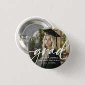 Graduate Simple Modern Script Classic Photo Button (Voorkant /achterkant)