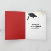 Graduate Stick Figure Girl with Diploma Kaart (Binnen)