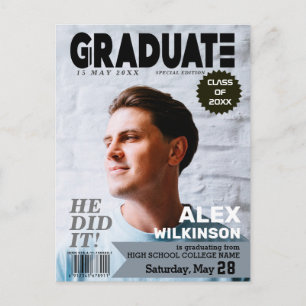 GRADUATE Tijdschrift Omslag Stijl Modern Chic Foto Uitnodiging Briefkaart