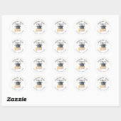 Graduate Treat Graduation Cap Gold Confetti Ronde Sticker (Vel)