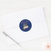 Graduate Treat Graduation Cap Navy Blue Watercolor Ronde Sticker (Envelop)
