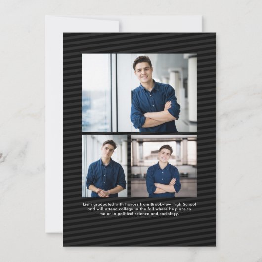 Graduate trendy modern script photo graduation aankondiging (Achterkant)