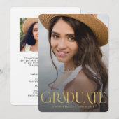 Graduate Typografie Moderne Afstuderen Aankondiging (Voorkant / Achterkant)