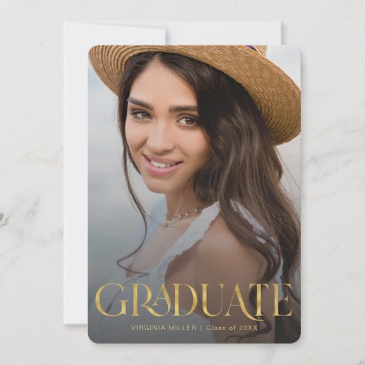 Graduate Typografie Moderne Afstuderen Aankondiging (Voorkant)