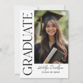 Graduate Verticale Foto Zwart Wit Kaart (Voorkant)
