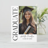Graduate Verticale Foto Zwart Wit Kaart (Staand voorkant)