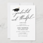 Graduated and Thankful Modern Graduation Kaart (Voorkant)