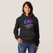 Graduated Purple Blue Gemini Queen May or June Wom Hoodie (Voorkant volledig)