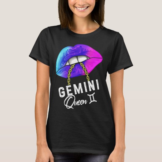 Graduated Purple Blue Gemini Queen May or June Wom T-shirt (Voorkant)