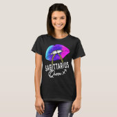 Graduated Purple Blue Sagittarius Queen November D T-shirt (Voorkant volledig)