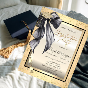 Graduateerhoed, Zwart lint Glas, Confetti Op Je Fo Kaart