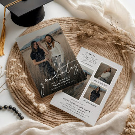 Graduates 4 Photo Collage Joint Graduation Party  Kaart