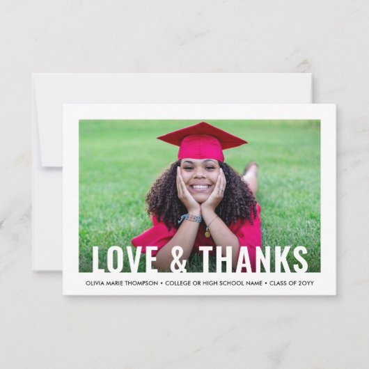 Graduate's nieuwe adres Afstuderen Liefde & Bedank Bedankkaart (Voorkant)