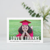 Graduate's nieuwe adres Afstuderen Liefde & Bedank Bedankkaart (Staand voorkant)