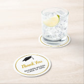 Graduate's Pet Bedankt met Afstuderen naam Ronde Kartonnen Onderzetter (Insitu)