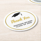 Graduate's Pet Bedankt met Afstuderen naam Ronde Kartonnen Onderzetter (Gebogen)