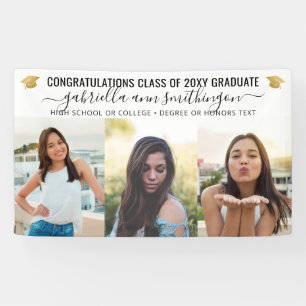 Graduatie 3 Foto van Elegant Script Spandoek