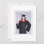 Graduatie Cap and diploma Photo Invitation Kaart (Achterkant)