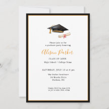 Graduatie Cap and diploma Photo Invitation