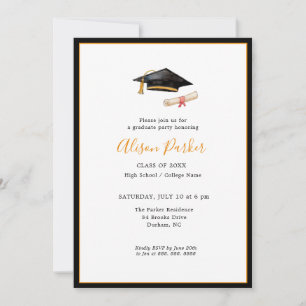 Graduatie Cap and diploma Photo Invitation Kaart
