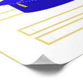 Graduatie Cap Blauw Papier Pet Printable Poster (Hoek)