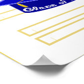 Graduatie Cap Blauw Pet Klasse 2024 Wit Glitter Poster (Hoek)