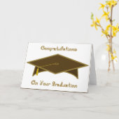 Graduatie Cap Bruin Papier Pet of Kaart Printable (Gele Bloem)