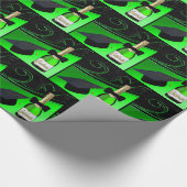 Graduatie Cap Champagne Flesboog Stropdas Cadeaupapier (Hoek)