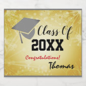 Graduatie Cap, Class Year 20XX party Beigie Bier Etiket (Enkel label)