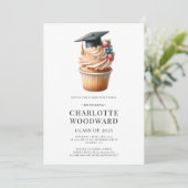 Graduatie Cap Cupcake illustratie Afstudeerder Par Kaart (Staand voorkant)
