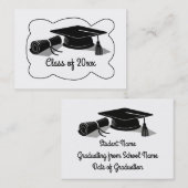 Graduatie Cap en Diploma Contactkaartje (Voorkant / Achterkant)