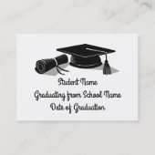 Graduatie Cap en Diploma Contactkaartje (Achterkant)