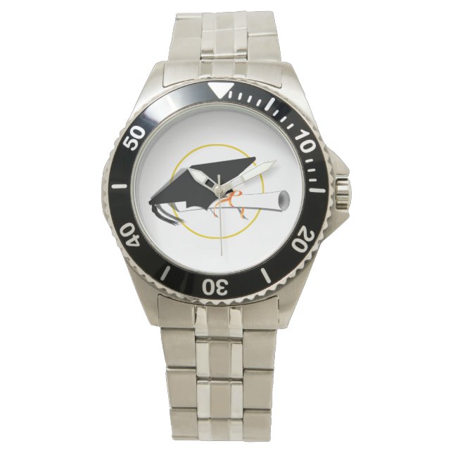 Graduatie Cap en Diploma Horloge (Voorkant)