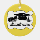 Graduatie Cap en Diploma Keramisch Ornament (Voorkant)