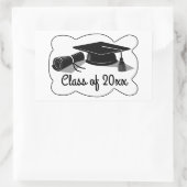 Graduatie Cap en Diploma Rechthoekige Sticker (Tas)
