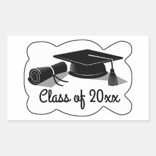 Graduatie Cap en Diploma Rechthoekige Sticker