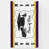 Graduatie Cap en Diploma Spandoek (Verticaal)