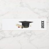 Graduatie Cap en Diploma Waterfles Etiket (Enkel label)