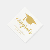 Graduatie Cap Gold en witte bereidingen Servet (Hoek)