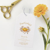 graduatie cap Hand-getrokken gouden Dank je Cadeaulabel