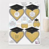 Graduatie Cap Hart Lijst Ornament 1 3/4" Foto Kaart (Voorkant)